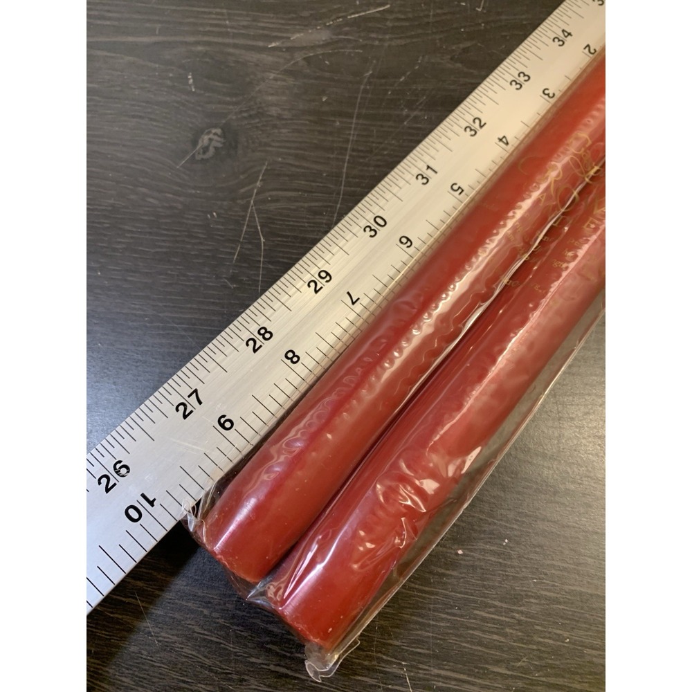 Caspari 10" Crown Straight Taper Candles, Red- Set of 2 - Picture 6 of 6